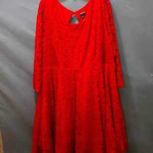 NWT Torrid Red Lace Skater Dress